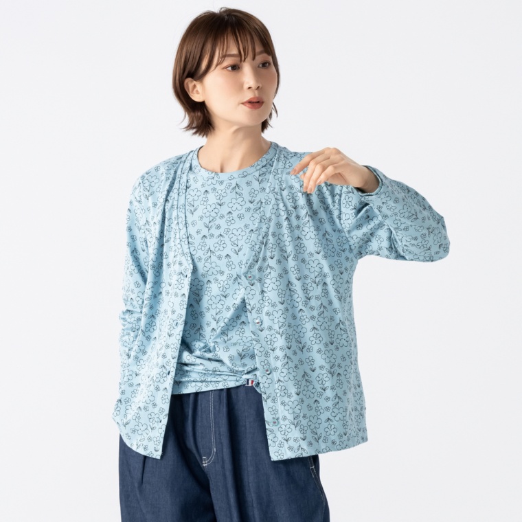 PERSONS スマイルフラワーカーディガン