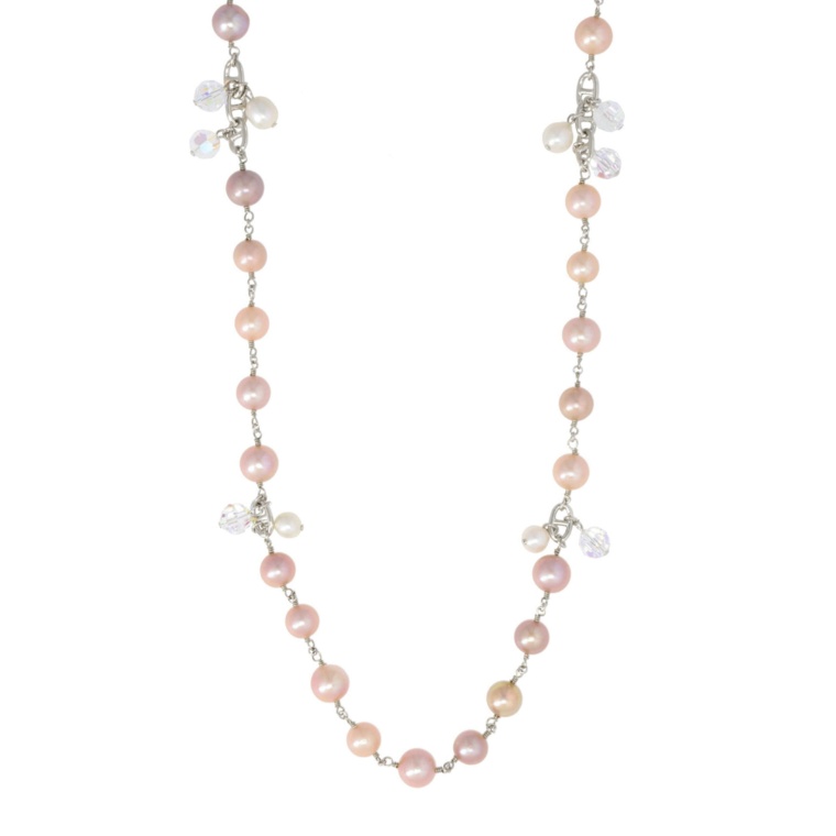 TarTar 有核オーロラリップル真珠ロングネックレス[エイミー]