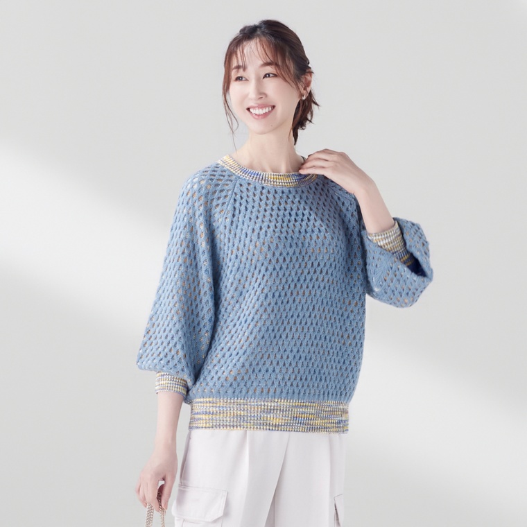 WHITELEY 蜂の巣柄グラデーションプルオーバー
