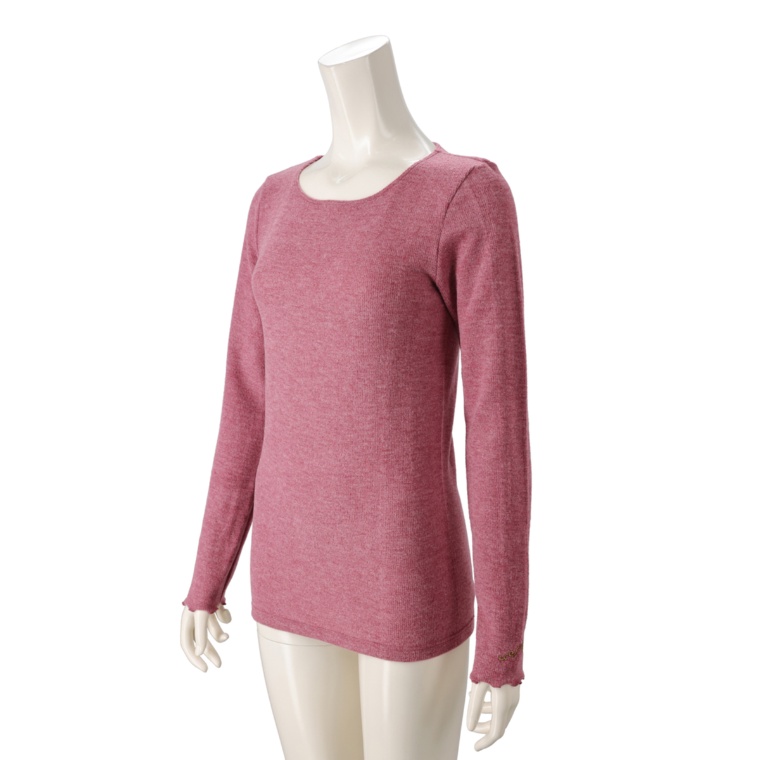 Stylemaker ぶどうモチーフ起毛暖か丸首インナー