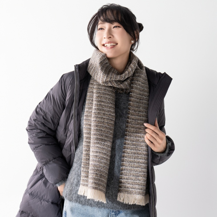 MERCI GRACE ツイードミックス調大判ストール