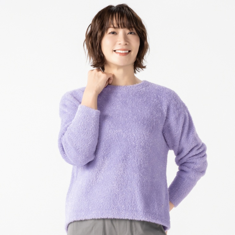 Remite ラメシャギーニット