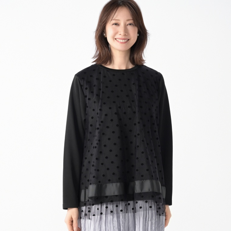 Remite ドットチュールカットソー