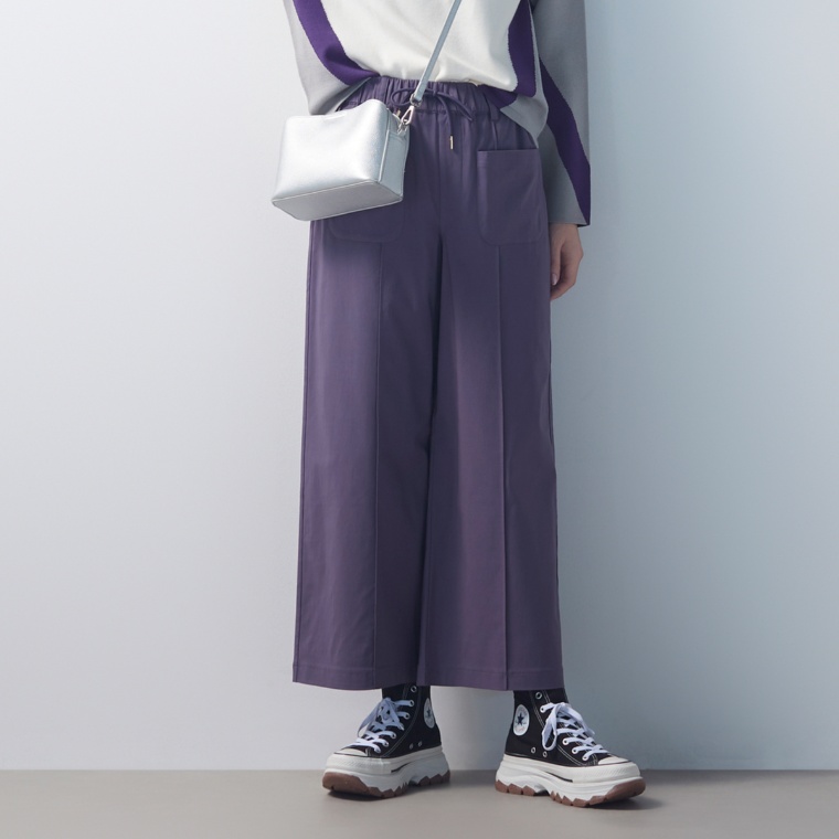 Remite 裏起毛ストレッチツイルワイドパンツ