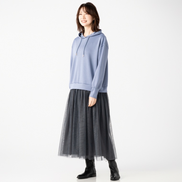 Remite パーカードッキングチュールワンピース