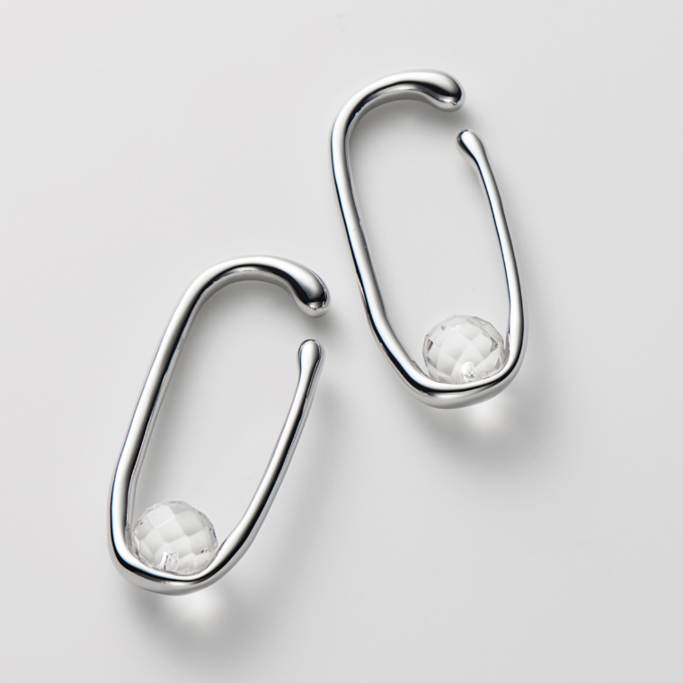 eclat de terre ロッククリスタル 両耳用イヤーカフ