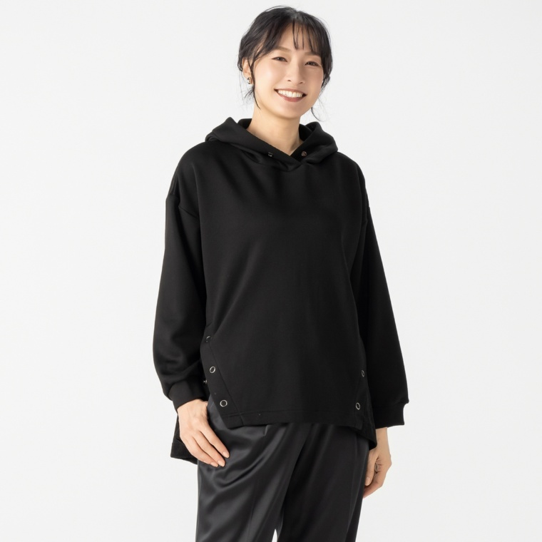 ModdedAnce 異素材MIXフーディプルオーバー