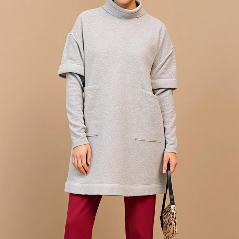 Provador ぬくぬく裏起毛 レイヤード風チュニック