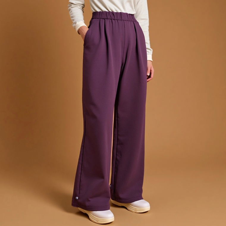 Provador 裏シャギー起毛 タブ付ワイドパンツ