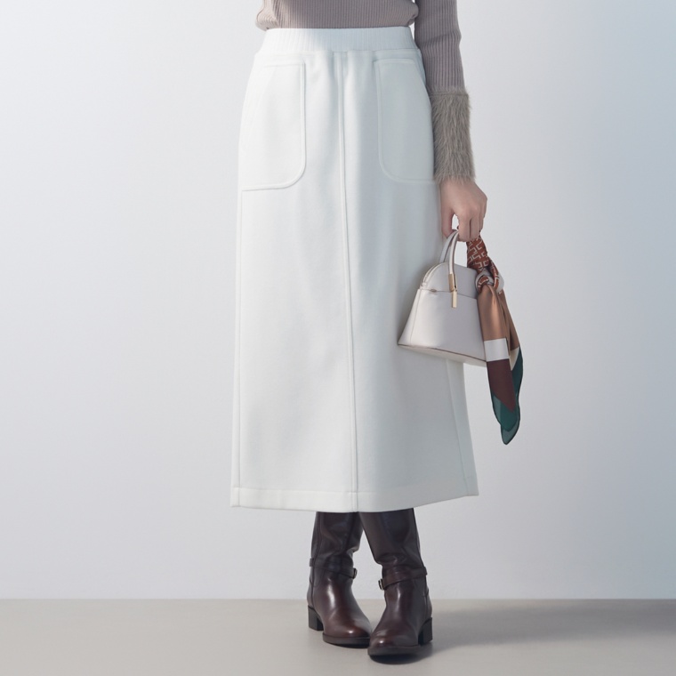 MINHA KILAKILA メランジ調起毛ニットスカート