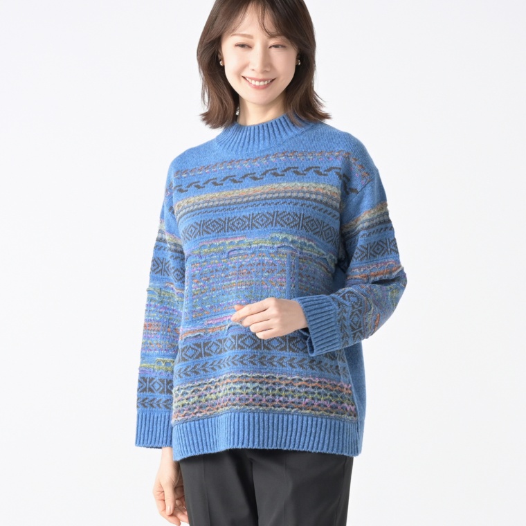 ドネモア かすりジャガードプルオーバー