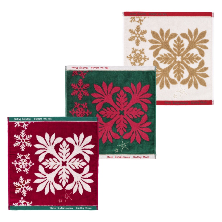 キャシーマム クリスマス ハンドタオル 3枚セット 約34×35cm