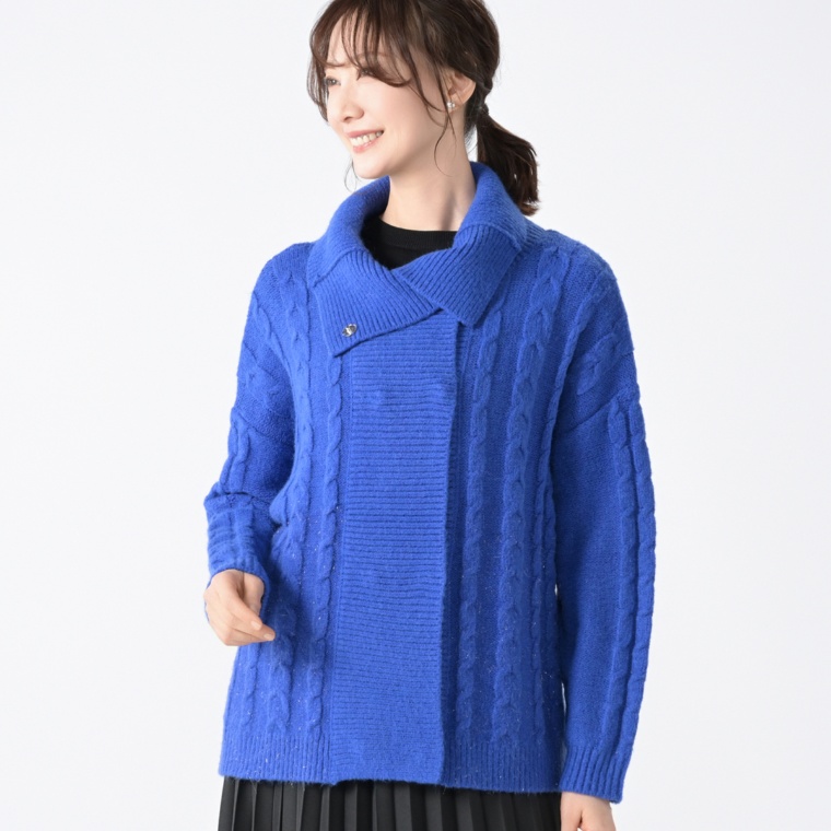 BOUTIQUE JUNKO ケーブル編みニットカーディガン