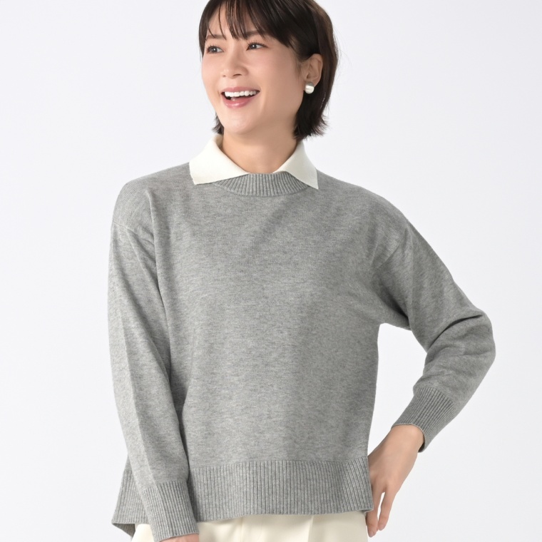 タカシマヤスタイルプリュ シャツレイヤード風プルオーバー