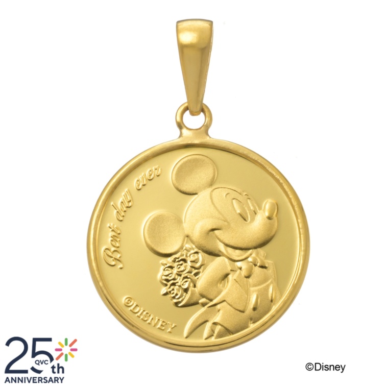 QVC25周年 純金 ミッキー&ミニー メダルペンダントヘッド