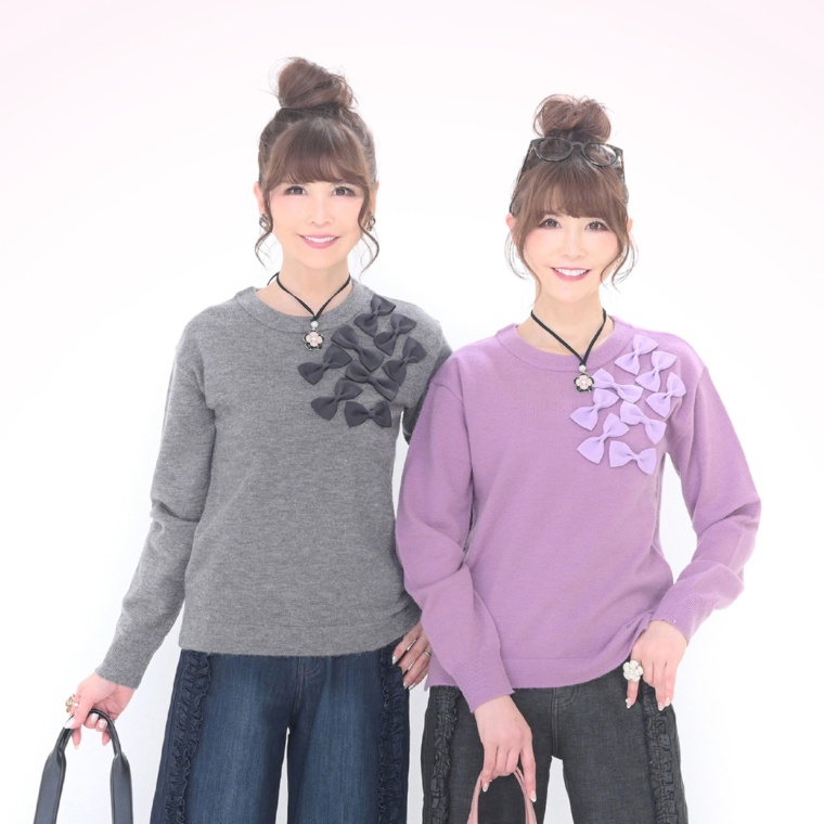 &LOVE HAPPYリボンのLOVEニットプルオーバー