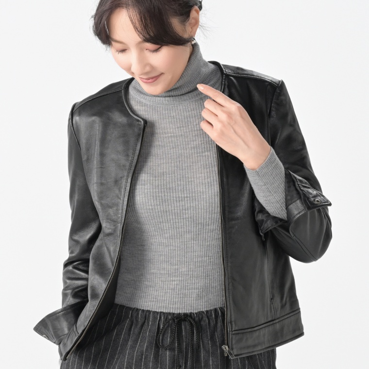 LEATHER Edition ノーカラーシングルジャケット