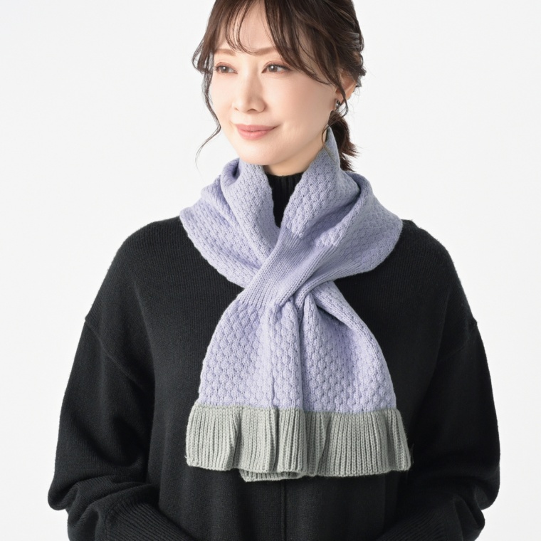 ルナジュメール ネット限定フリルニット差込マフラー