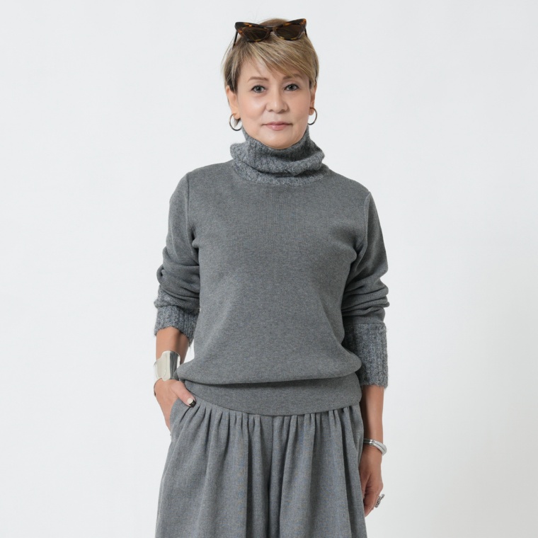 MASAGO 異ゲージ使いのニットプルオーバー