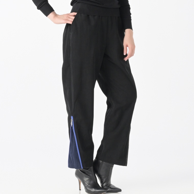 SUPERLADY 細コール裾ファスナーアクセントパンツ