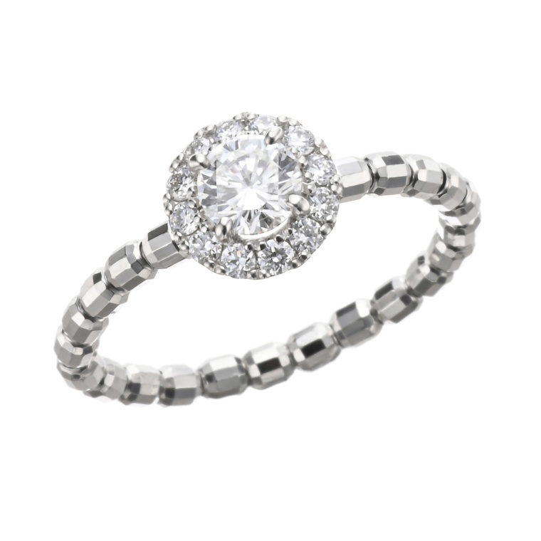 ナミビア産ダイヤモンドPT950ストレッチリング0.3ctUP