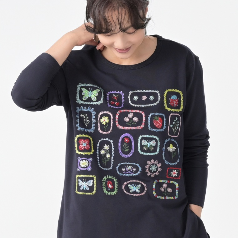 PERSONS ワッペンタッチ刺繍チュニック