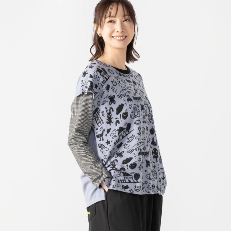 PERSONS キッズライクプリントニットベスト