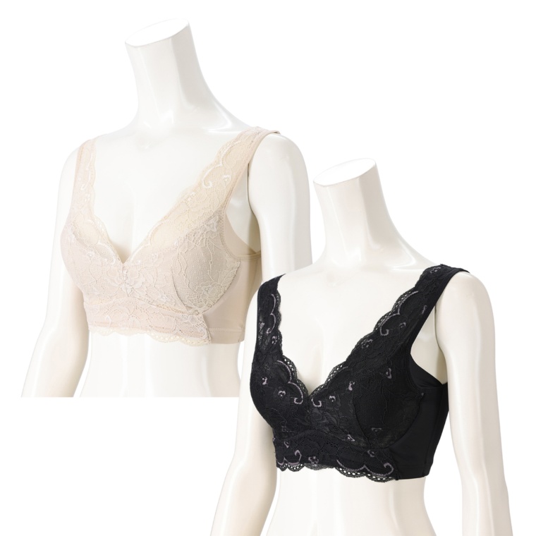 LUNA ナチュラルアップノンワイヤーブラ カラー選べる2点セット