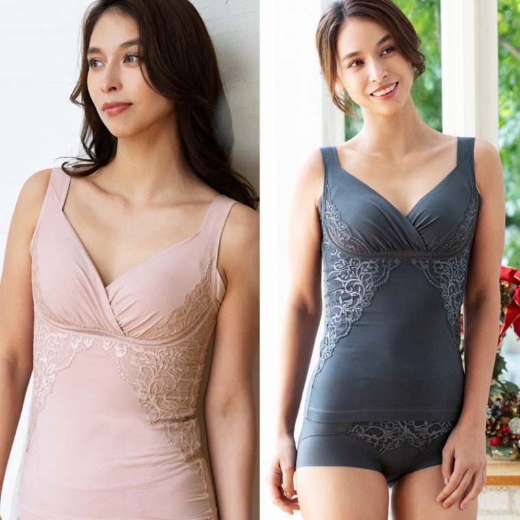 BRNYピース 綿混レースブラキャミ カラー選べる2点セット