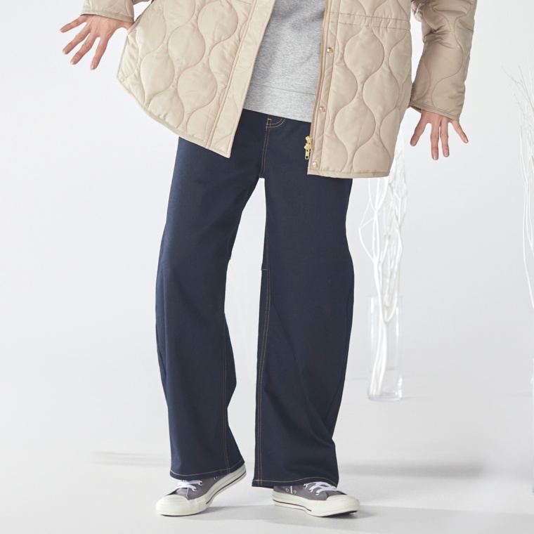 LUREM 裏起毛カーブワイドデニムパンツ