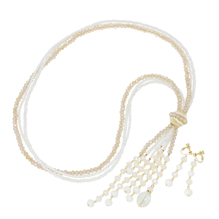 TarTar シャイニータッセルネックレス&イヤリング/ピアス[シェール]