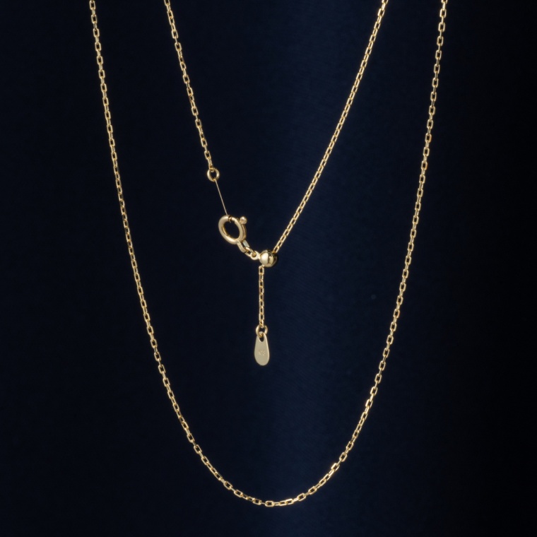 18KYG カットアズキチェーンネックレス [45cm]