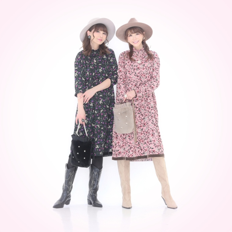 &LOVE 華やかハートフラワーオーナメントワンピース