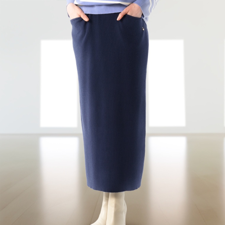 エニワイズ すっきり見え快適ニットスカート