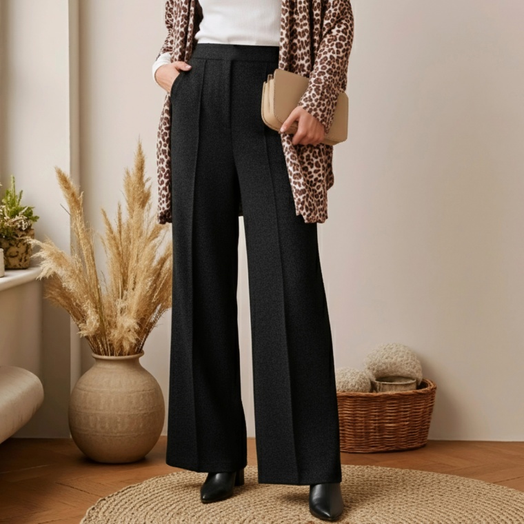 Provador 暖か保温ニードルパンチ起毛ピンタックワイド