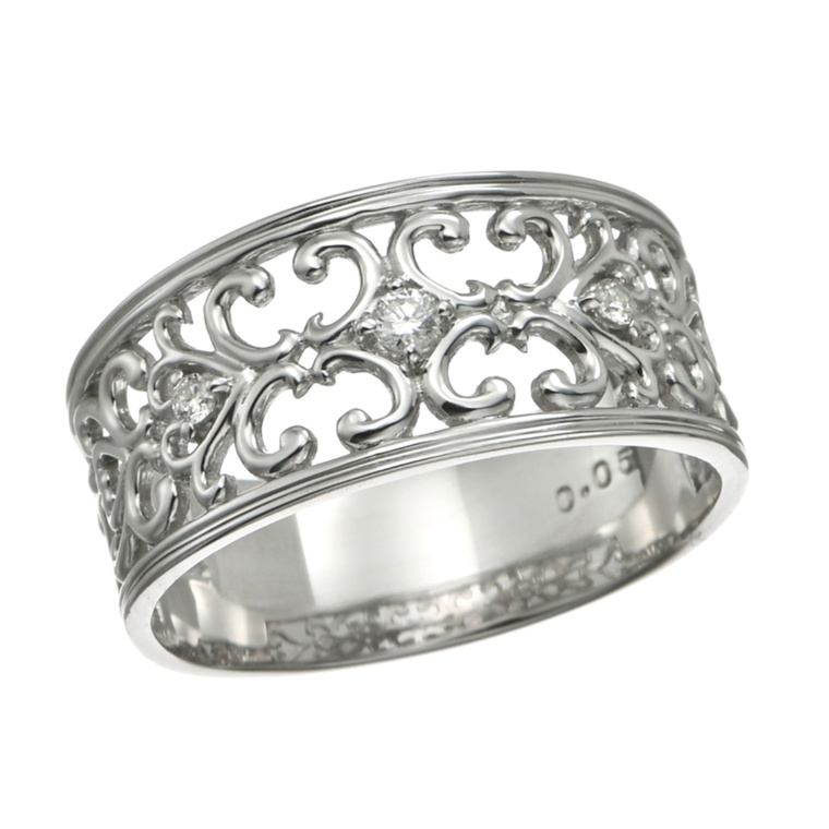 マエストロ 純プラチナ ダイヤモンド アイビー デザインリング