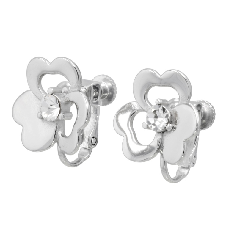 JN クリスタルガラス リトルペタル ステンレス イヤリング/ピアス