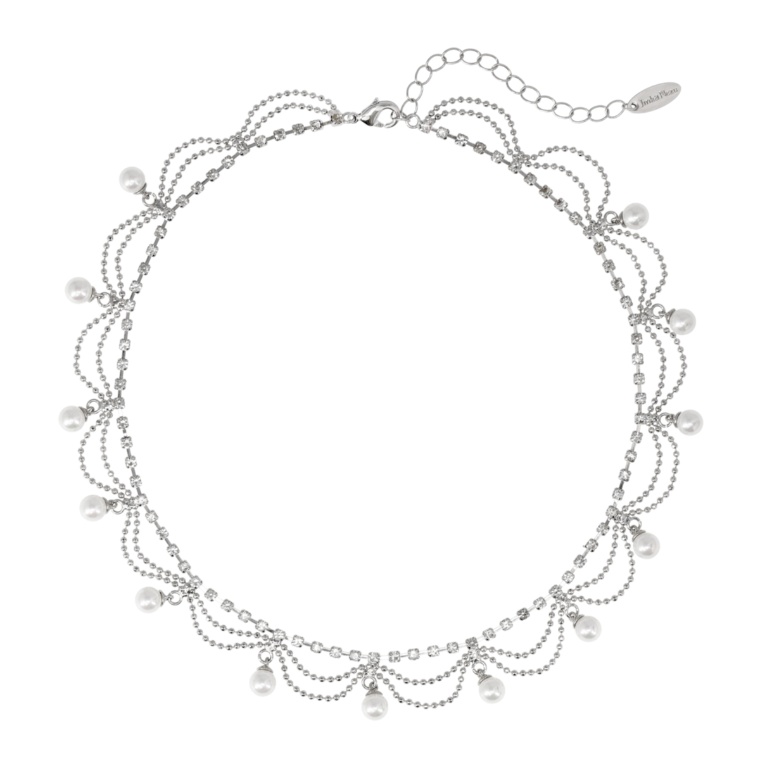 JinkaNezu ビジューパールシフォン ネックレス