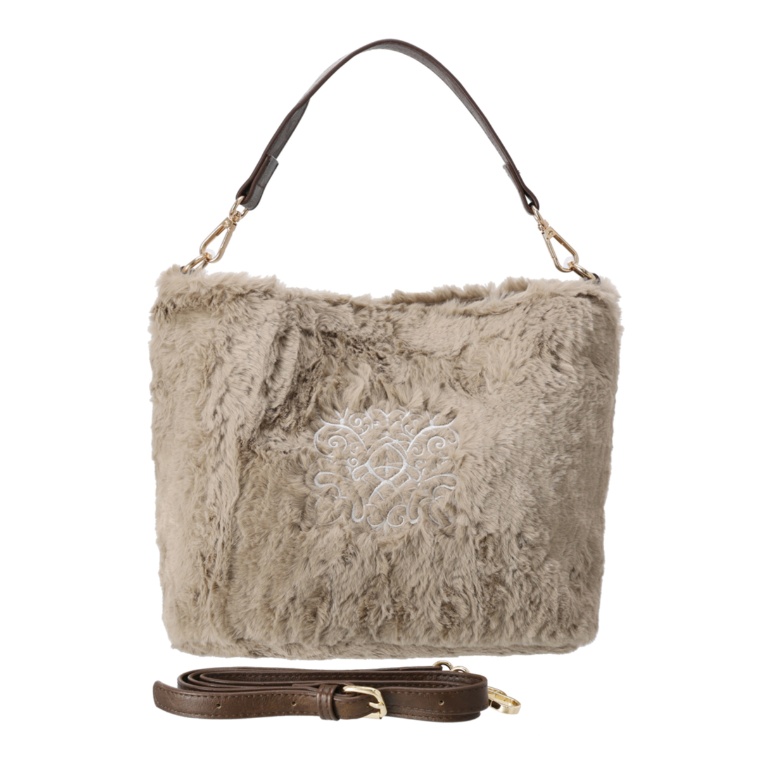 ルナジュメール モノグラム刺繍2Wayエコファーバッグ