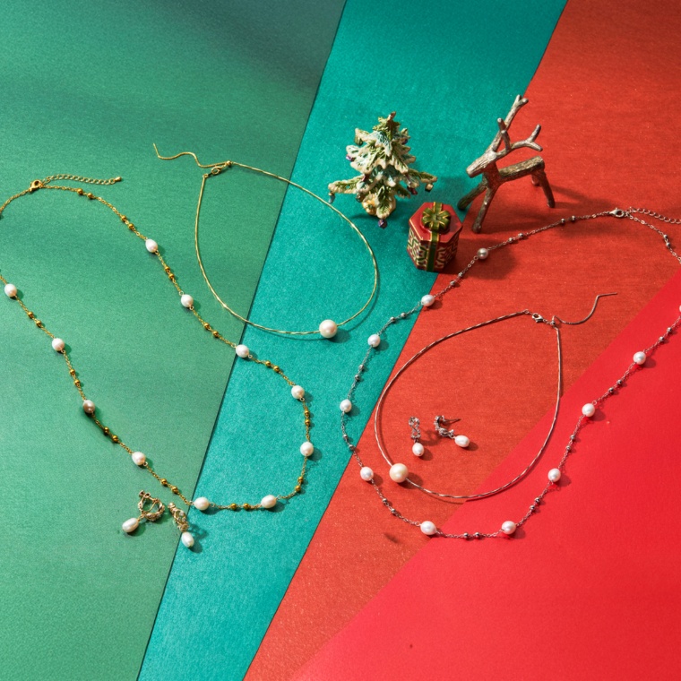 JinkaNezu 淡水パールジュエリー 豪華3点セット