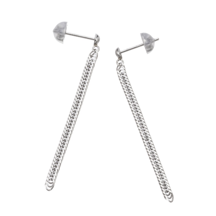 純PT/PT900 トリプル喜平Vカットチェーン イヤリング/ピアス