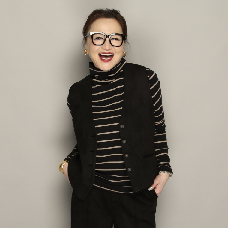 Anne Coquine ストレッチフェイクスウェードショートジレ