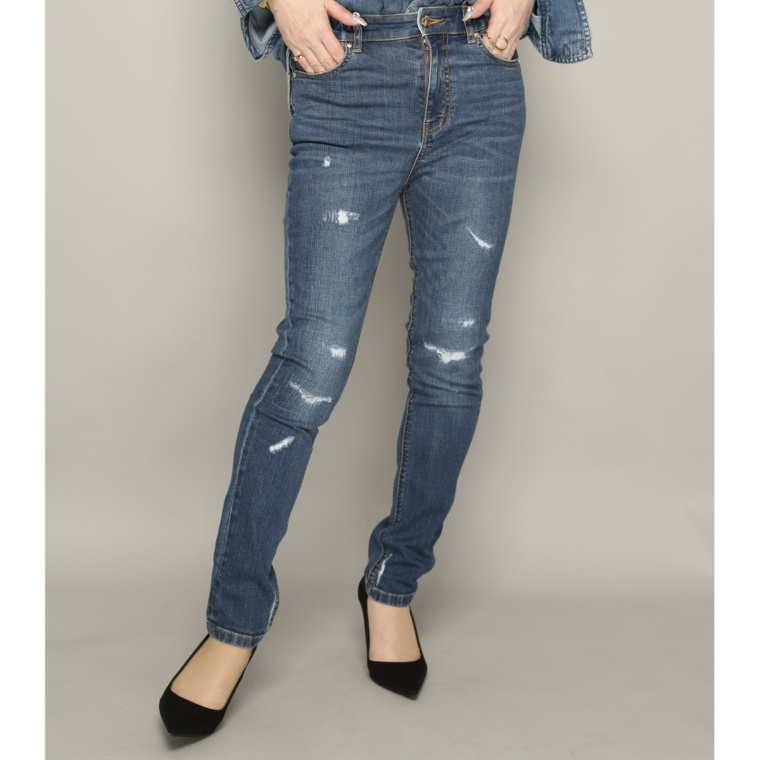 Anne Coquine ストレッチデニムダメージスキニーパンツ