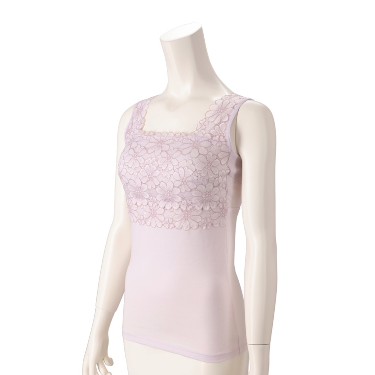 ThreeHeart グレースガーデン綿混ブラタンクトップ