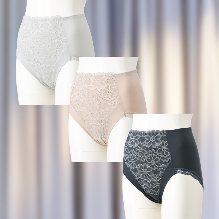 ThreeHeart グレースガーデン綿混ショーツ3色組