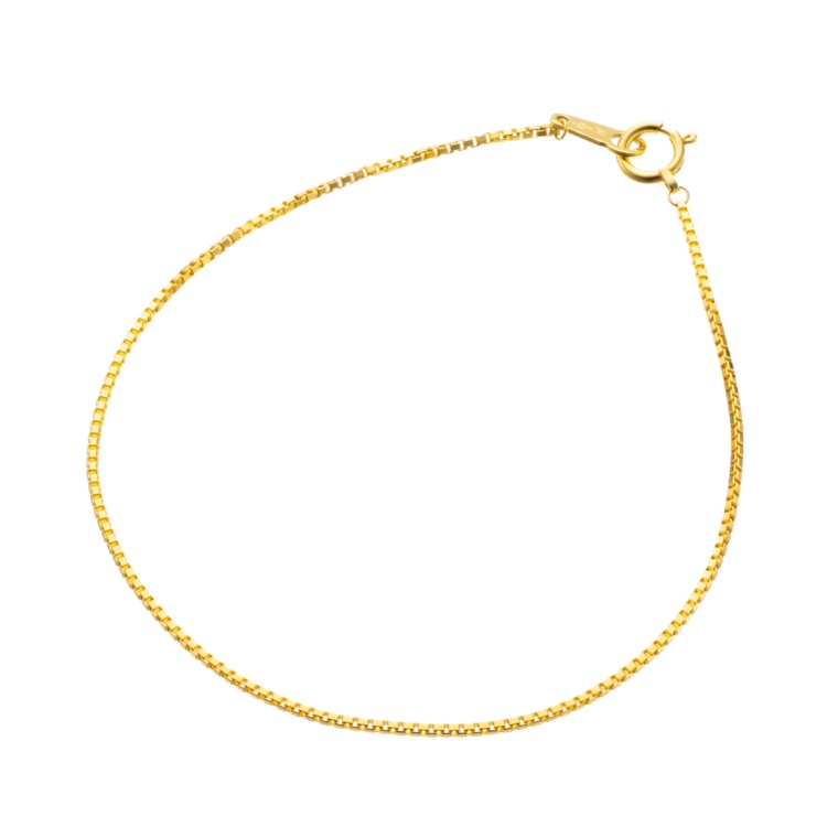 純金 ボリュームブライトベネチアンチェーンブレスレット