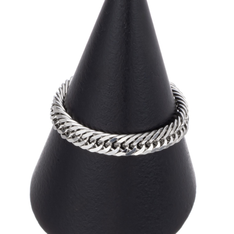 純プラチナ トリプル喜平Vカットチェーンリング3.0mm幅