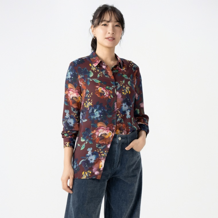 GUESS 長袖プリントシャツ