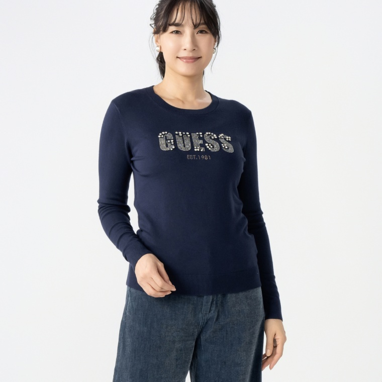 GUESS 長袖ロゴセーター