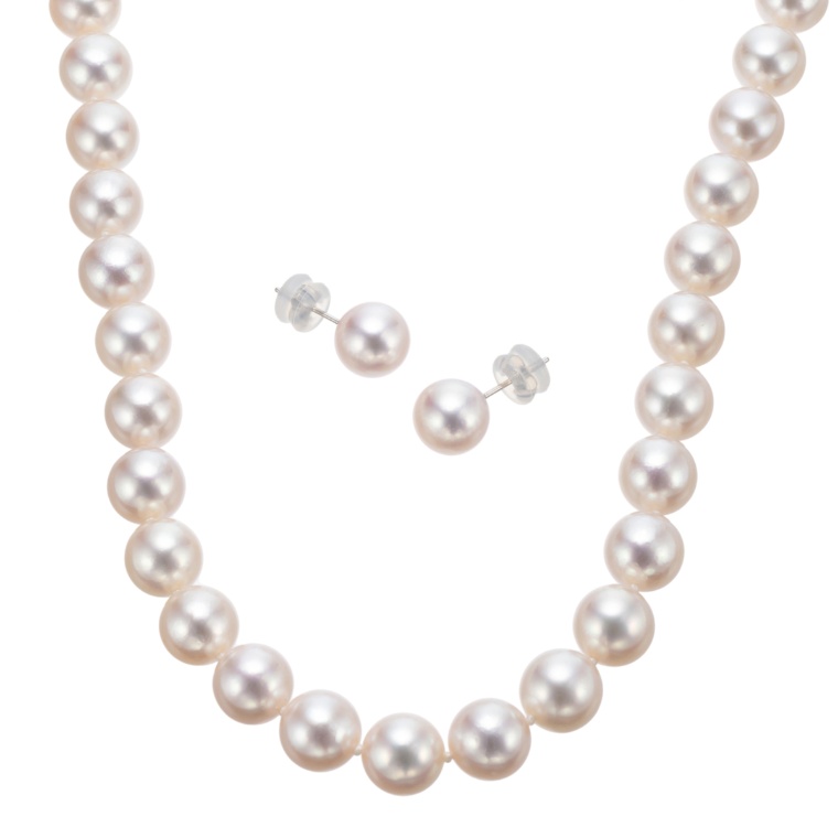 アコヤ真珠 ネックレス&イヤリング/ピアス 9.0mm